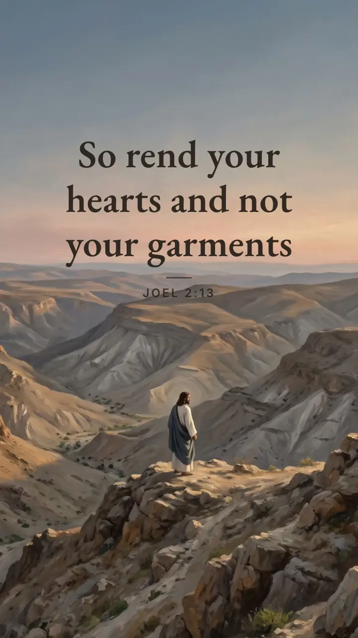 Lent: Joel 2:13 on a Lent picture